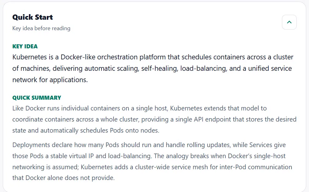 Quick Start of a Kubernetes guide, explained through Docker